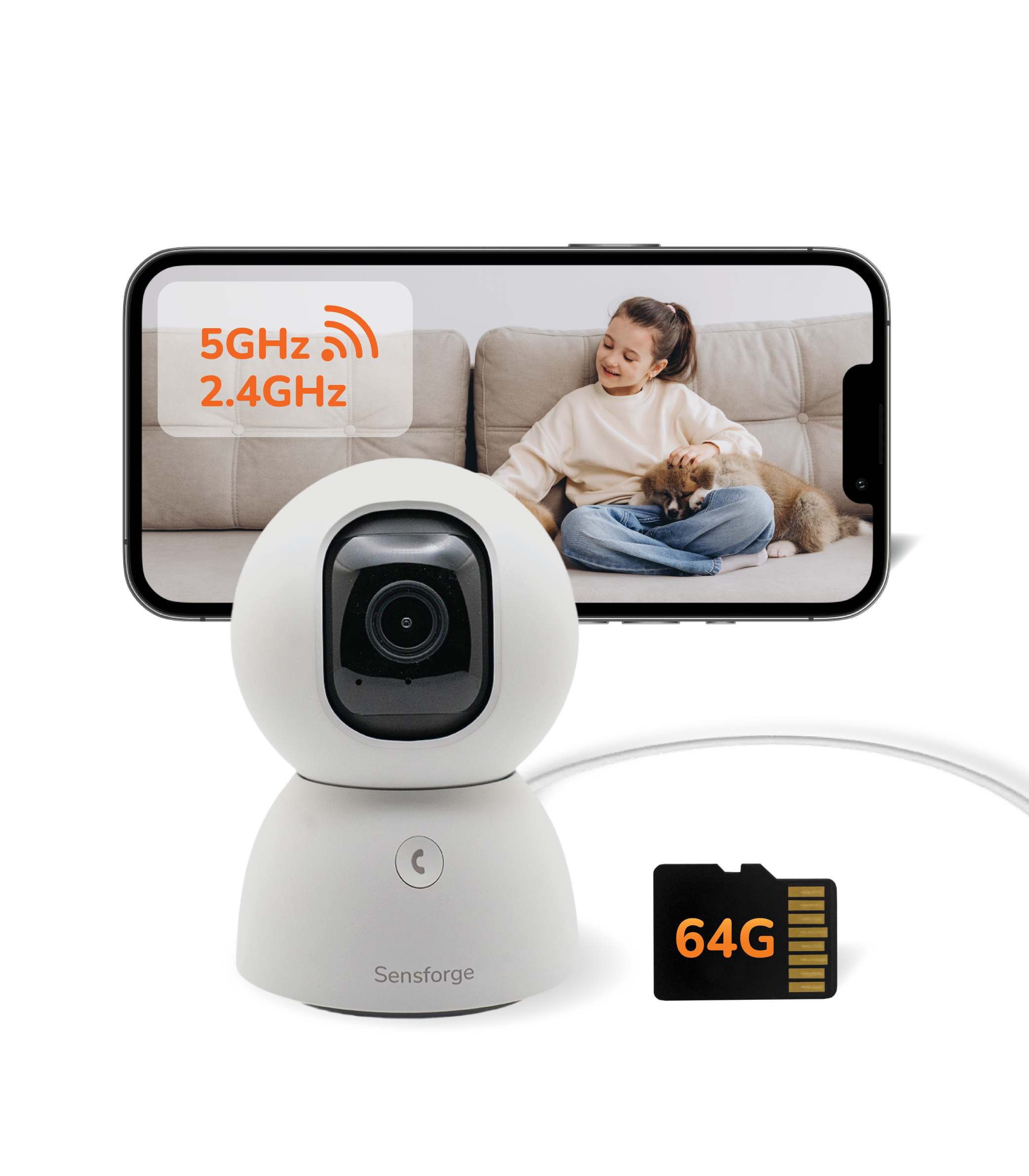 SensForge Pan-Tilt Indoor Camera | 1080p HD Smart Surveillance